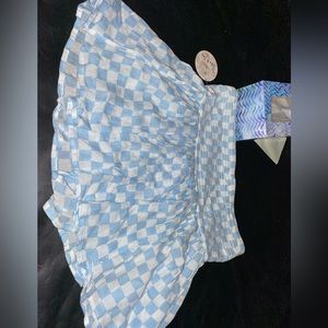 Blue checkered skirt